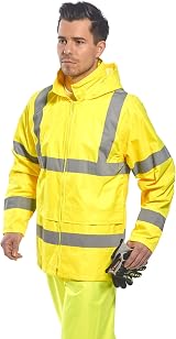 Portwest H440 Men’s Lightweight Waterproof Hi-Vis Rain Jacket Yellow Large view 2