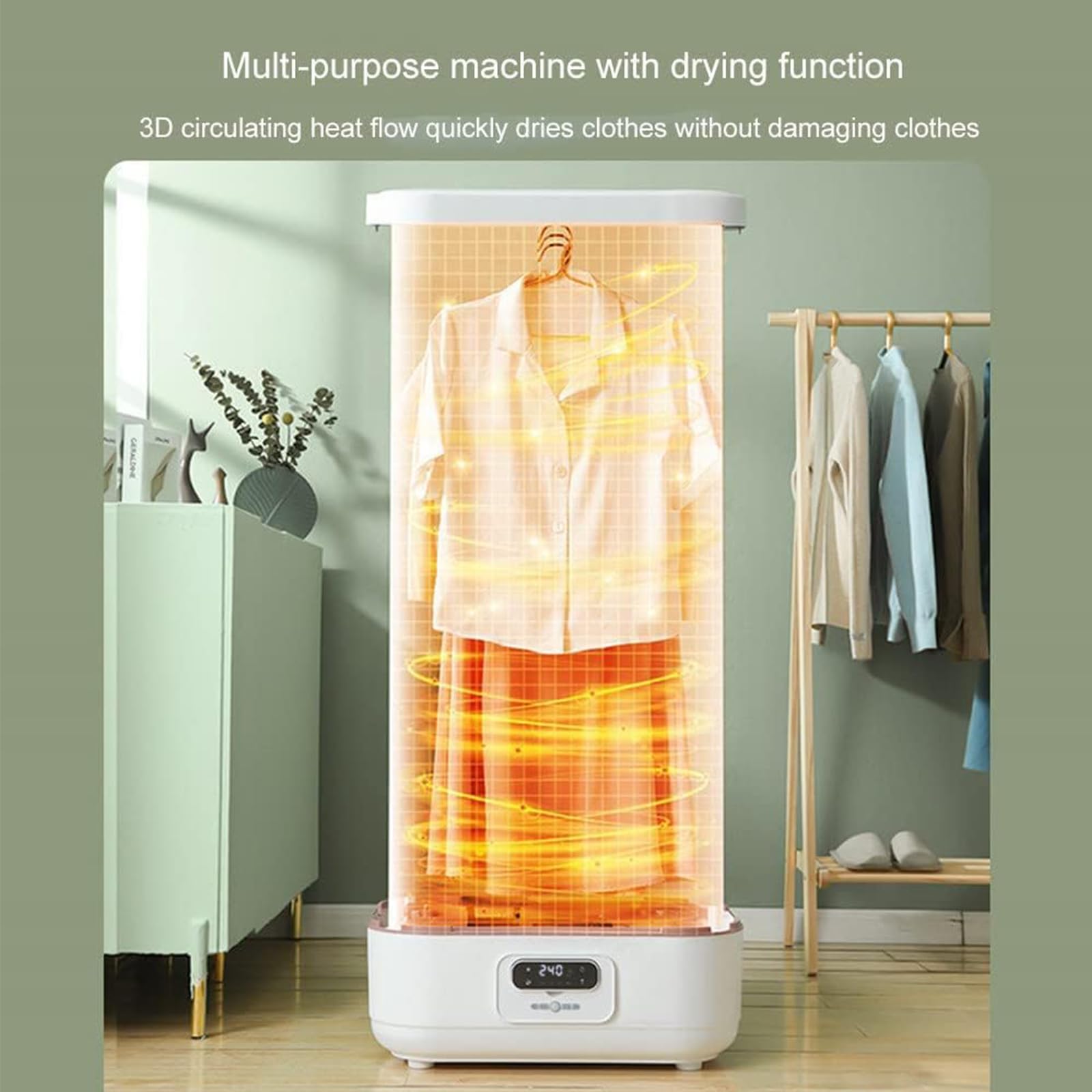 Vertical Steam Iron 900w Automatic Wireless, Collapsible Hanging Garment Steamer,with Remote Control electric clothes drying rack, for Clothes & Fabric, One-key Care, Quick-Drying Steam