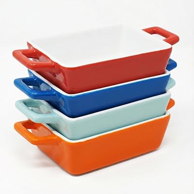 joeji's Kitchen Mini Baking Dishes Set of 4 325ml Rectangular Ceramic