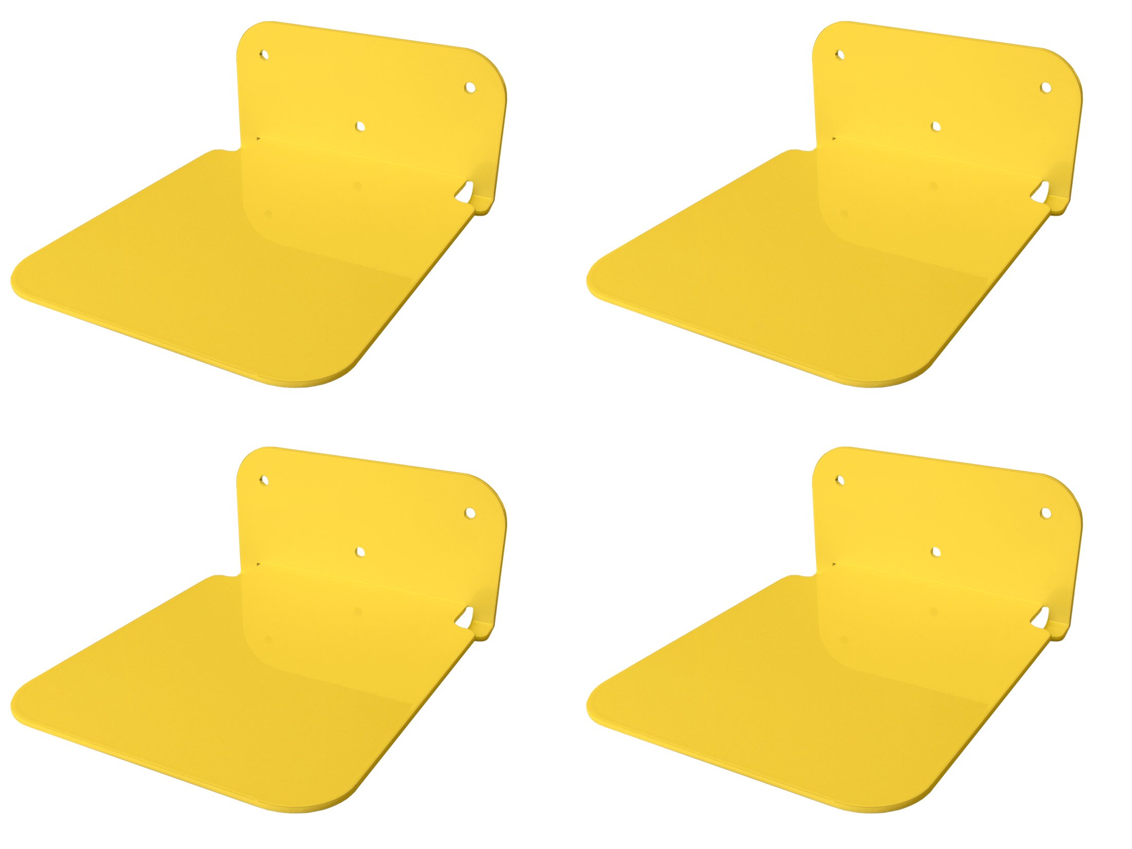 Galleksa Invisible Concealed Floating Metal Bookshelf Bookcase Wall Mounted Storage for Home Room Creative Decoration Book Display New Home Gift (4 - Pack, Yellow)