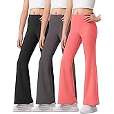 HASMES 3 Pack Girls Flare Leggings Kids Bell Bottom High Waisted Dance Yoga Pants Activewear