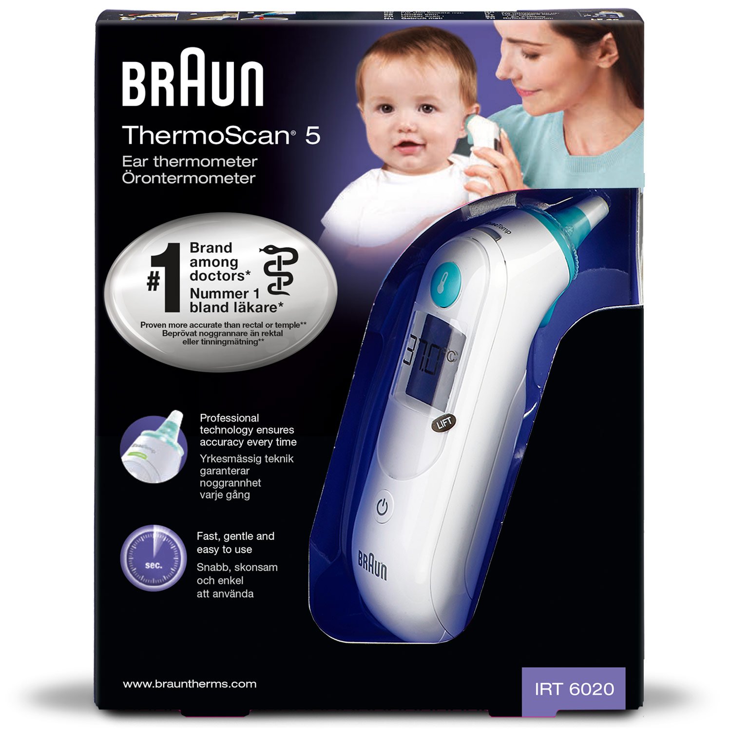 Braun Thermoscan Termómetro auricular con precisión profesional