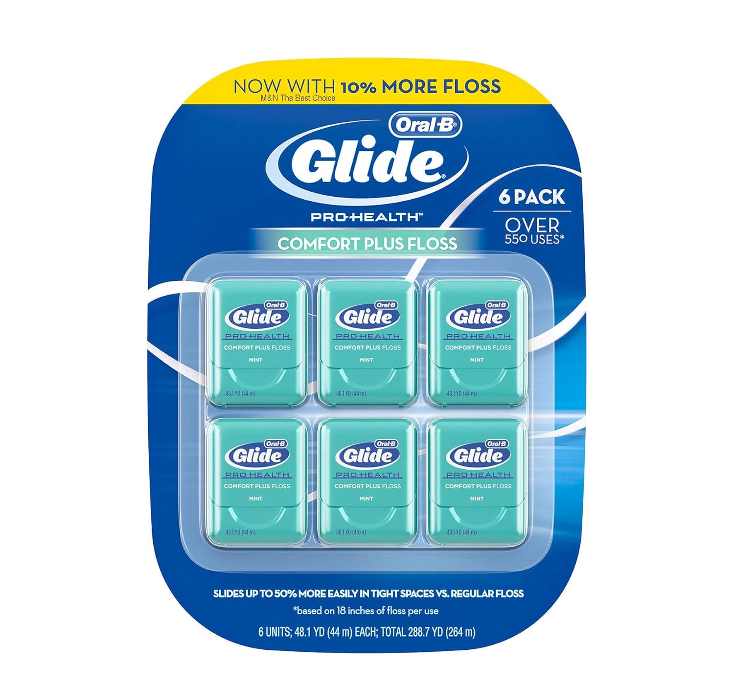 Oral-B Pro-Health Comfort Plus Mint Floss, Mint, Pack of 6 : Beauty