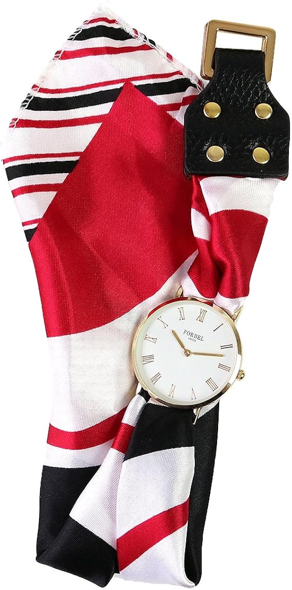 Amazon フォーベル Forbel 腕時計 レディース スカーフウォッチ 生活防水 Fal ホワイト 3 5cm ストライプ レディース腕時計 腕時計 通販