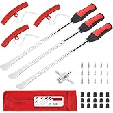 Msuhettu 38 PCS Tire Spoons Tool Set, Premium Tire Irons Tire Changing Kit with 14.5" Levers for Motorcycle, Dirt Bike &amp; Lawn Mower, Including Rim Protectors, Valve Tools &amp; Accessories