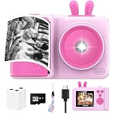 YINOCHE Kids Camera Instant Print, Camera for Kids with Printable Photos, Toddler Camera Toys for Children Ages 3-14, Digital Camera Birthday Gifts for Girls (Pink)