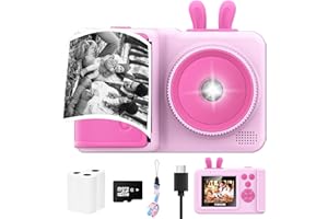 YINOCHE Kids Camera Instant Print, Camera for Kids with Printable Photos, Toddler Camera Toys for Children Ages 3-14, Digital Camera Birthday Gifts for Girls (Pink)