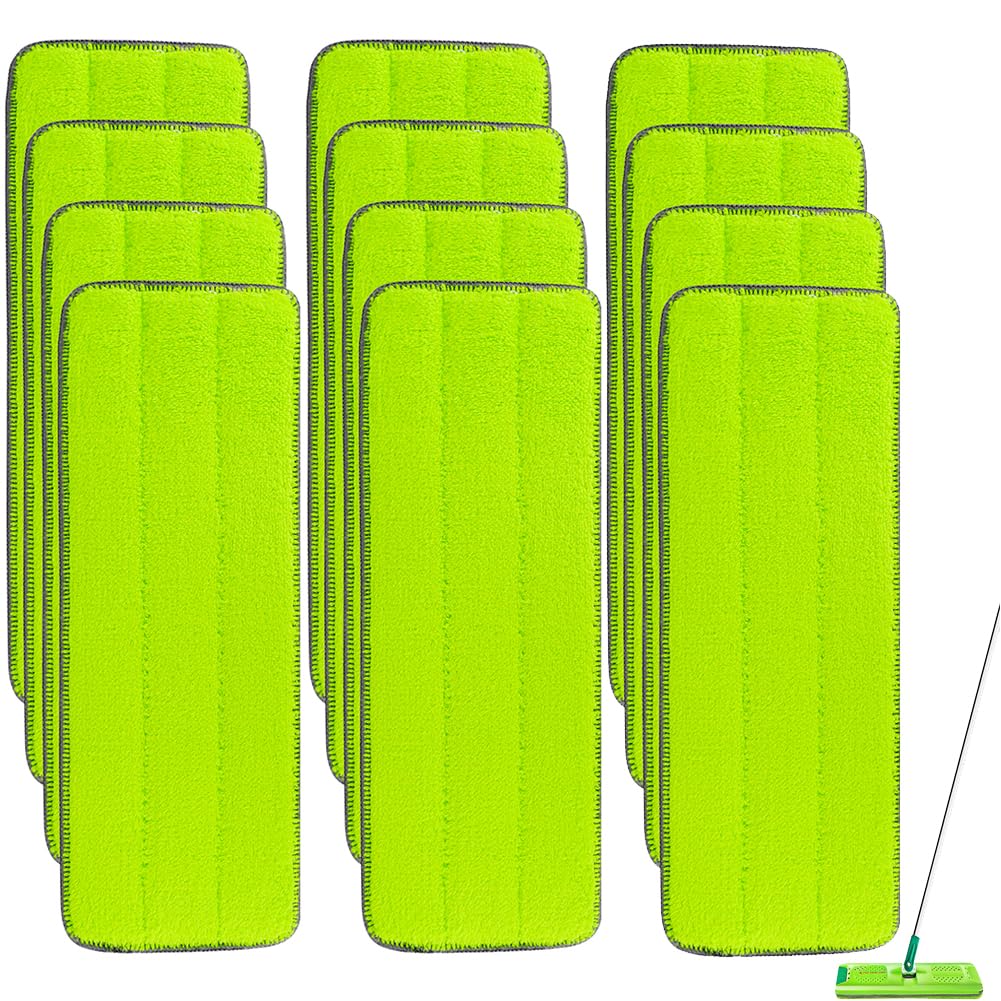 Photo 1 of Replacement Microfiber Mop Pads for Libman Rinse 'n Wring Mop and Bucket System, Washable Reusable Wet & Dry Cleaning Refill Head for Multi-Surface Floor-12 Pack