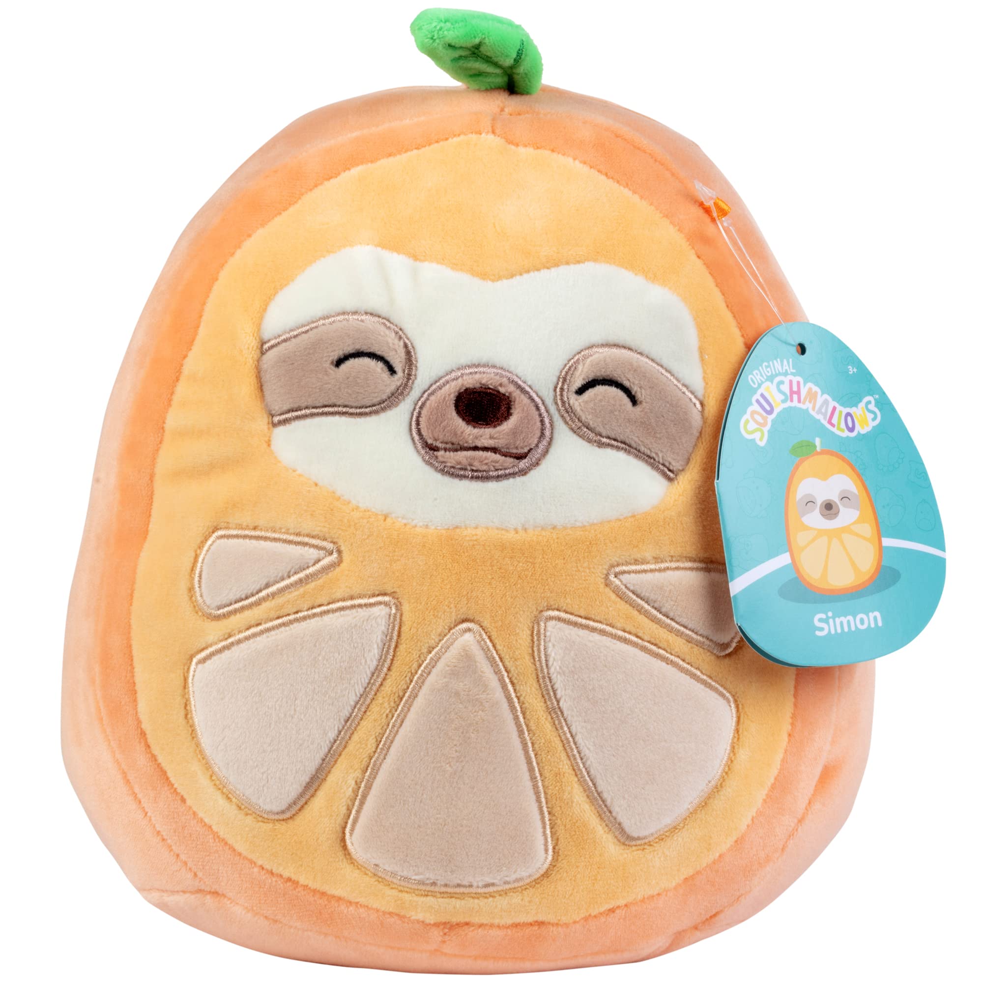 Photo 1 of Squishmallows Original 8-Inch Simon The Orange Sloth - Official Jazwares Plush - Collectible Soft & Squishy Sloth Stuffed Animal Toy - Add to Your Squad - Gift for Kids, Girls & Boys
