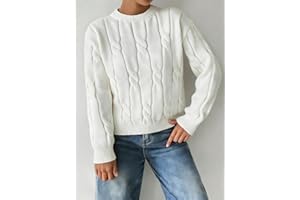 1 pcs Girls Knitted Sweater, Warm Winter Pullover Fashion Casual Top for Teen Girls, Cozy Soft Crewneck Long Sleeve Shirt