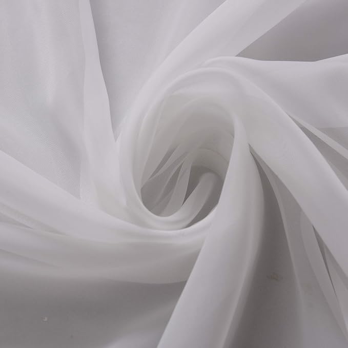 ivory Plain Voile Net Curtain Fabric 58 Inches Wide. Sold by the metre