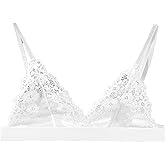Cotorance Womens Bra No Underwire Lace Unlined Demi Triangle Bralettes