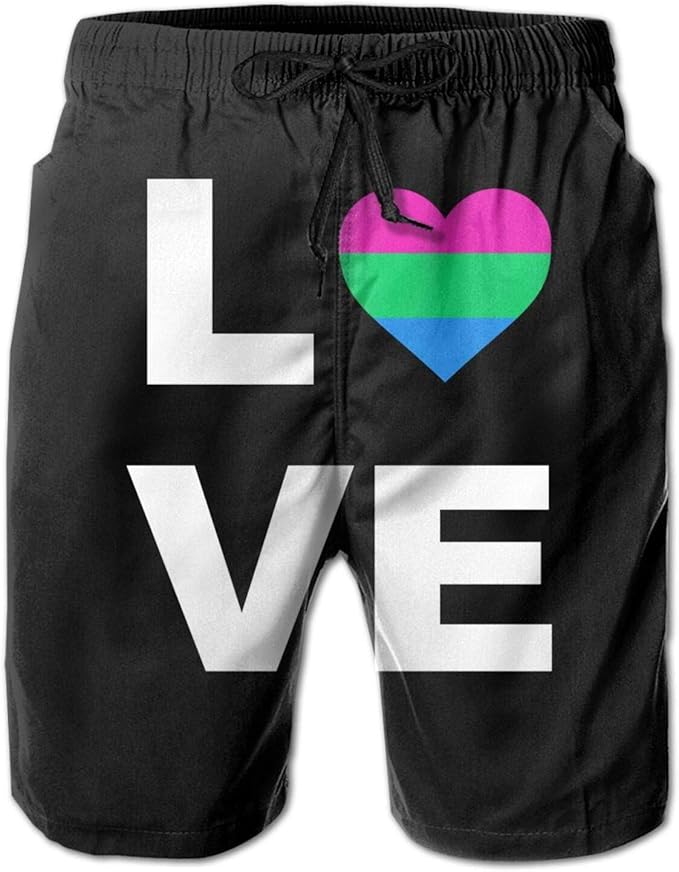 PolySexual Pride Flag Love LGBTQ Men's Swim Trunks Quick