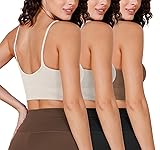 ODODOS 3-Pack Seamless Sports Bra for Women Ribbed
