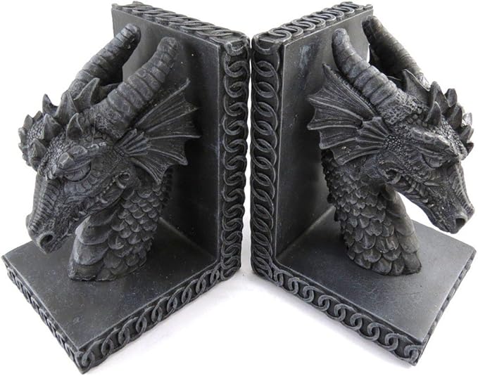 Pair of bookends 'Dragons Mystiques'gray. Kitchen & Dining