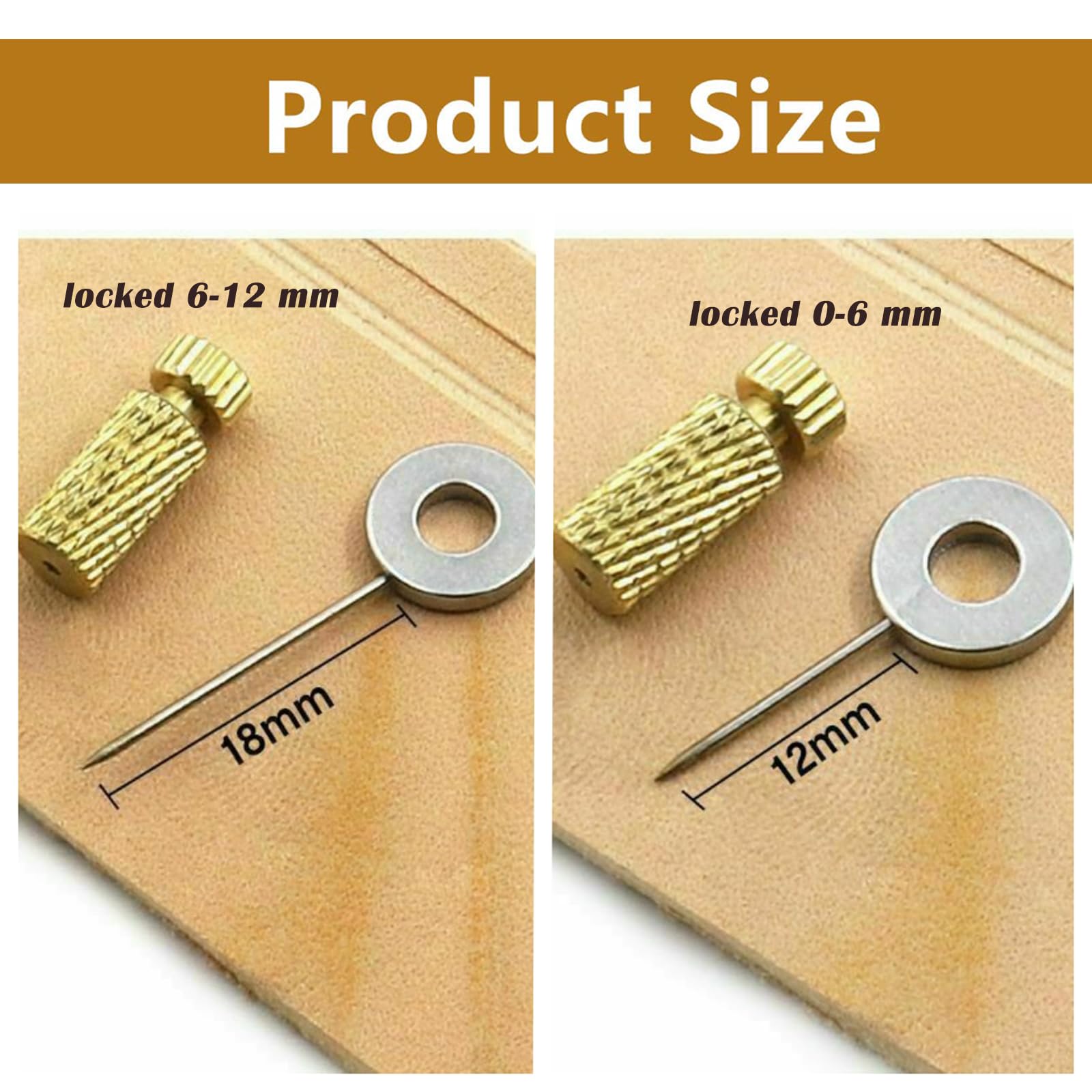 Lyshujli 20Pcs Leather Suture Positioning Needles,DIY Leathercraft Located Needles Leather Locking Pins, Leather Craft Stitching Fixed Suture Needles for Holding Seam Pinning up Leather Sewing