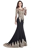 Babyonline Lace Applique Trumpet Long Sleeve Formal