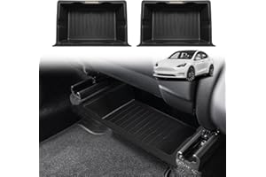 VaultsOnWheels Under Seat Storage Box 2PCS Compatible with 2020-2025 Tesla Model Y Accessories Custom Fit Underseat Organizer Hidden Design Non-slip Underseat Rubbery Bins (NOT for Juniper)