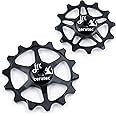 JRC Components Ceramic Derailleur Pulley Wheel | Pair of 14&12T Jockey Wheels Hybrid Ceramic Bearing - MTB Bike Rear Derailleur Pulley Wheels | Hybrid Ceramic Pulley Wheels