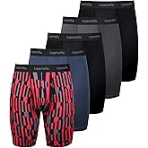 Expertoftio Men's Underwear 9 Inch Long Leg Boxer Briefs for Men, Performance, Moisture Wicking Pack, Anting Chafing, Fly