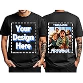 Custom T Shirts for Men Personalized T Shirts with Logo Text Picture Design Your Own Tee Shirt with Front & Back Print