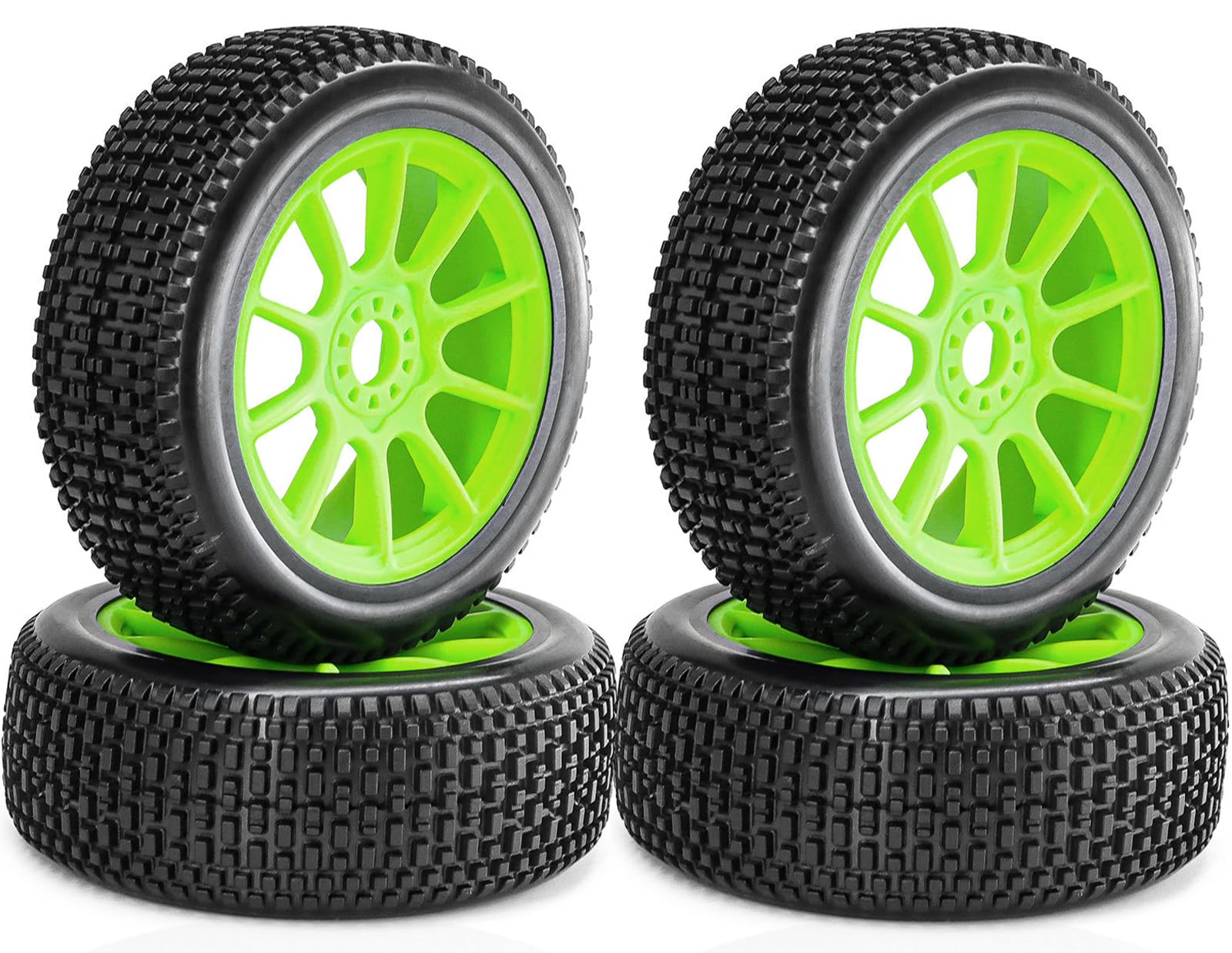 RcThjia 1/8 Scale Blockade Off-Road Buggy Tire 17mm Hex RC Wheels & Tyre with Foam Inserts RC Tire Compatible with ARRMA Typhon 3S/6S HongNor FS Racing HSP Hyper KYOSHO MP10（4 PCS） — image 1