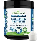 Collagen Peptides Powder Unflavored - Hydrolyzed Collagen Protein Powder Type 1, 2 & 3 - Grass Fed Keto Collagen Powder for W