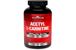 Divine Bounty Acetyl L-Carnitine Capsules 1200mg Per Serving - L Carnitine Supplement 120 Vegetarian Capsules