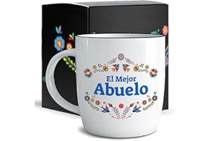 Triple Gifffted World's Best Grandpa Coffee Mug, El Mejor Abuelo Gifts Ideas in Spanish for Christmas Fathers Day Navidad Birthday, Regalos Para Dia Del Padre, Taza Abuelos Abuela Ceramic Cup 380ml
