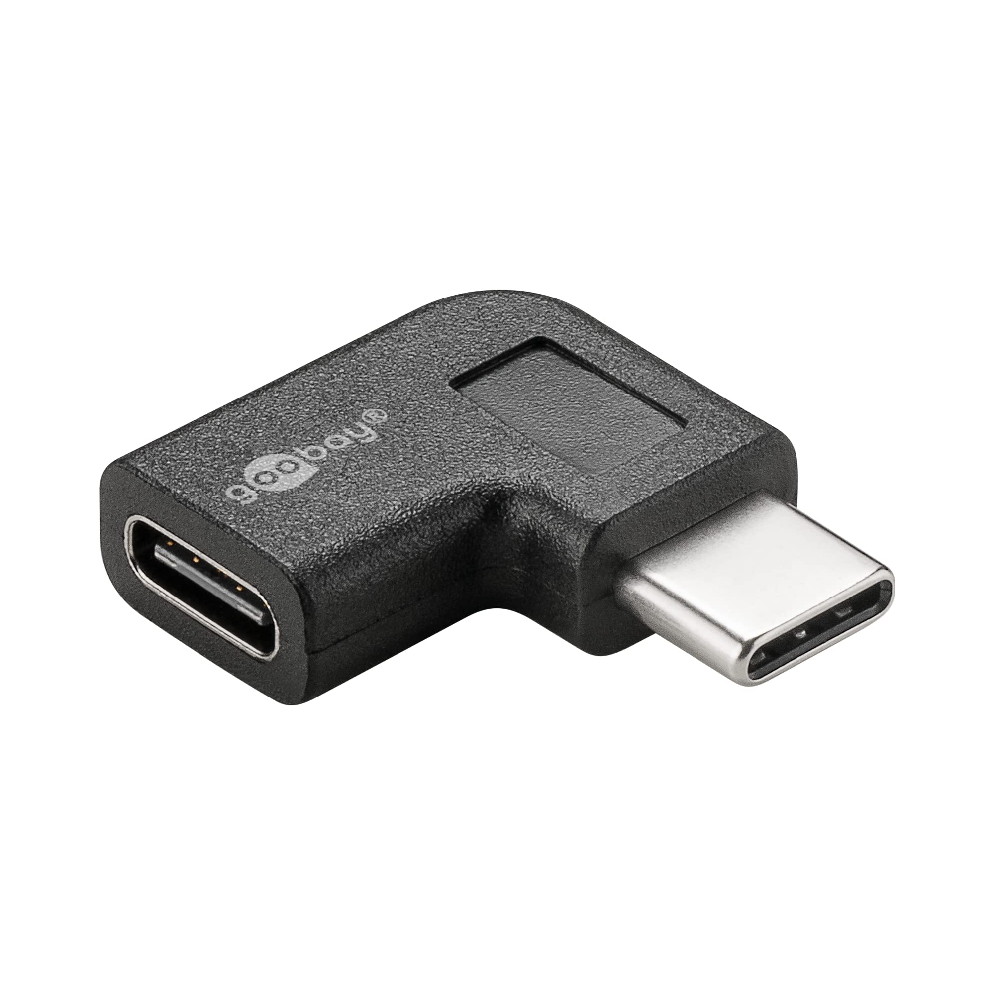 Goobay 45402 USB-C to USB-C Adapter, Right-Angled, 90°, Black