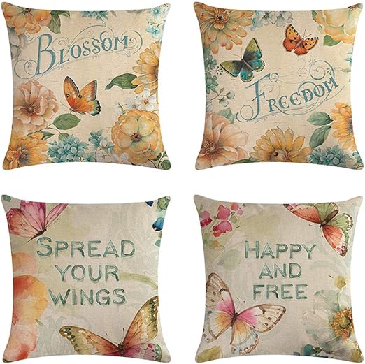 Amazon Com Ulove Love Yourself 4pack Flowers Blossom Throw Pillow
