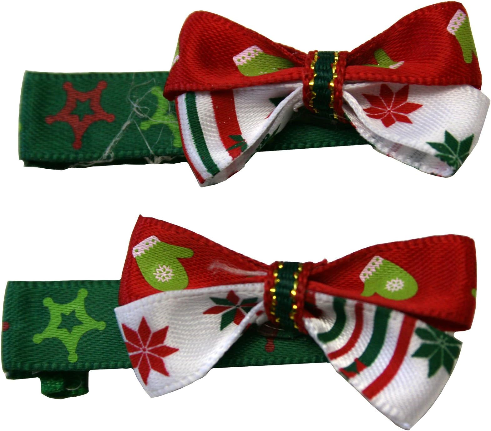 Rubies Set of 2 Pet Christmas Festive Hair Bow [34096]