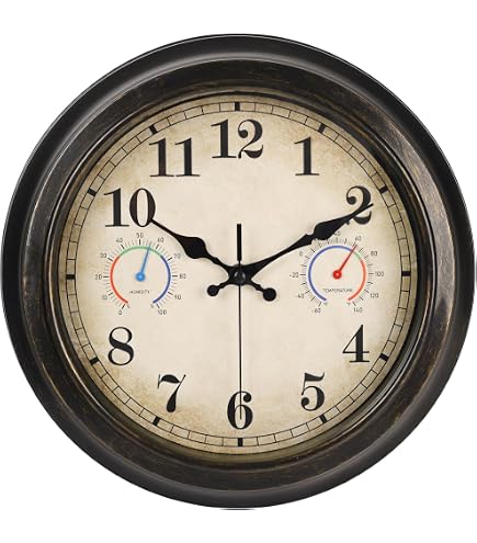 Amazon.com: 12 Inch Retro Indoor Outdoor Clocks Waterproof with