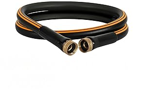 Atlantic Female to Female Heavy Duty Garden Hose 5 ft x 5/8 Inch Black Water Hose Short Connection Leader Hose (5 Feet)