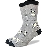 Good Luck Sock Men's Yoga Pug Dog Socks, Big & Tall, Shoe Size 13-17