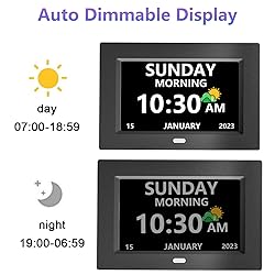 MRCHYDZ 7 Inch Clock with Day and Date for Elderly