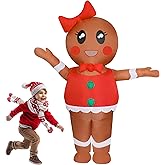 DAHAKII Christmas Inflatable Gingerbread Man Costume Gingerbread Lady Blow-Up Costume Outfit for Adult/Christmas Parade (Gingerbread Woman)