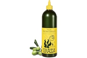 Graza Frizzle High Heat Cooking Oil - High Polyphenol Oil with a Neutral Flavor in a Squeeze Bottle for Frying, Baking & Grilling - Cooking Oil Made from 100% Olives- 25.3 Fl Oz (750ml)