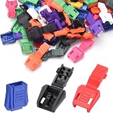 100 Pack Zipper Pull Cord Ends Shoe Lace End Tips, Elastic Shoelace Cord Lock Clips Shoe String Caps for Boot Sneakers Fastener No Tie Laces Lock Lanyard Clip Assorted