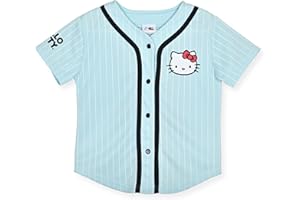Hello Kitty Girls Baseball Jersey - Fashion Mesh Button Front Girls