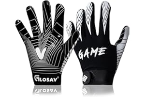 GLOSAV Football Gloves for Kids, Youth, and Adults - Super Sticky Silicone Receiver Gloves for Men and Women