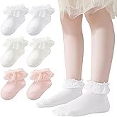 Mini angel Baby Lace Socks Toddler Eyelet Frilly Socks Girls Ruffle Sock 3/6 Pairs