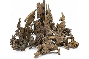 KINGRUI Natural Driftwood Spider Wood Branches Fish Tank and Reptile Terrarium Decor Assorted Sizes for Aquariums and Lizard Habitats (14-17 inch (Pack of 1), Shrimp Wood)