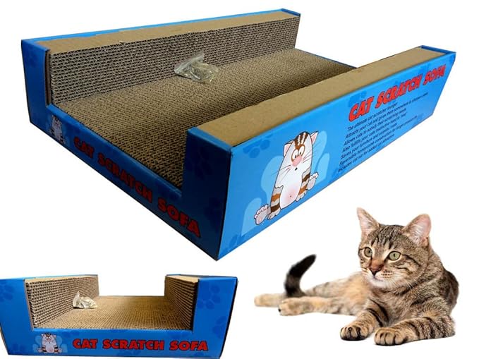 Cat Scratcher Sofa Lounge Including Free CatNip Cardboard Scratch Post