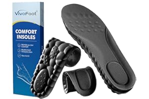 VivoFoot Memory Foam Insoles, Anti-Fatigue Pain Relief Everyday Work Sports Running Comfort Shoe Inserts, Cushion Replacement