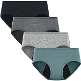 POPKOK Teen Girls Period Underwear Cotton Brief Panties 4 pack