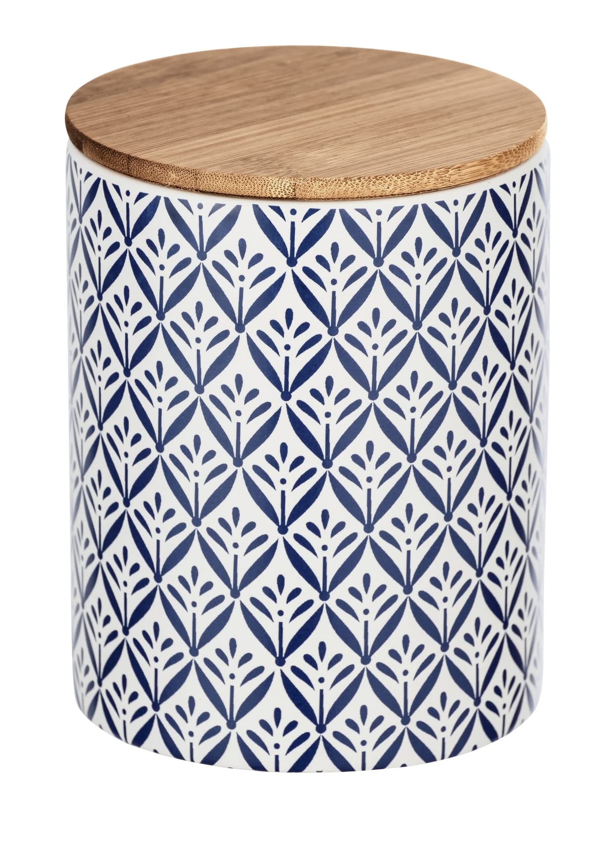 WENKO Lorca Storage Box with Bamboo Lid, blue, 0,95 litre