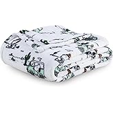 Berkshire Blanket Peanuts® VelvetLoft® Cute Character Snoopy Plush Throw Blanket,Snoopy Desert Travel White,Throw 55 in x 70 in (Official Peanuts® Product)