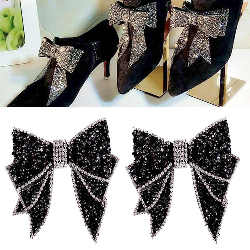 Sunsline 1pcs Lovely Shiny Bowknot Shoe Decor Sandals High Heels