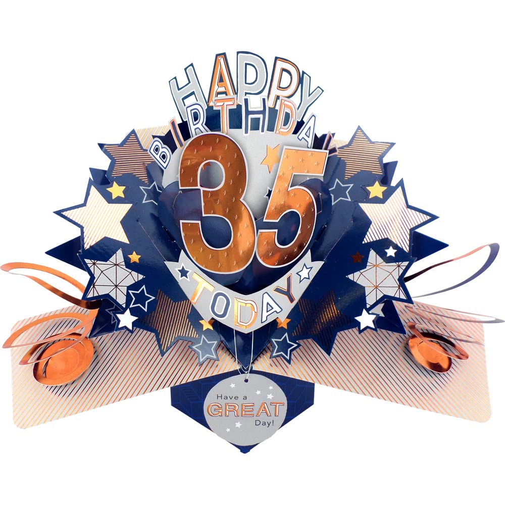 Happy 35th Birthday 35 Today Pop-Up Greeting Card Love Kate's Pop Up Cards Him POP204MC35